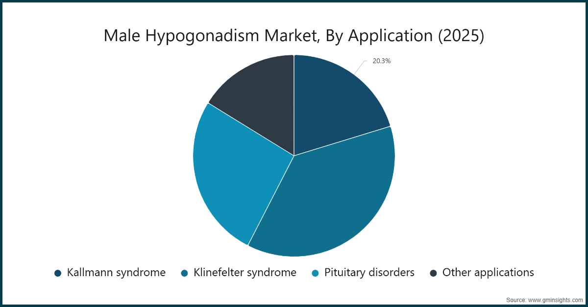Marché de l'hypogonadisme masculin, Par application (2025)
