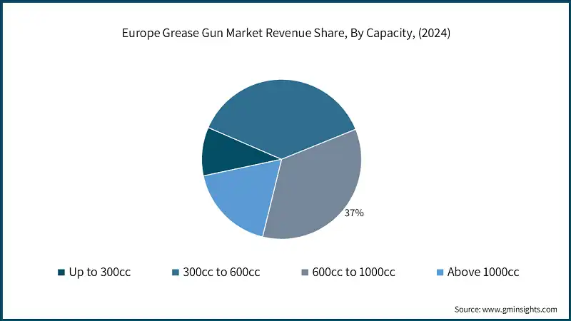 Europe Grease Gun Market Revenue Share, By Capacity, (2024)