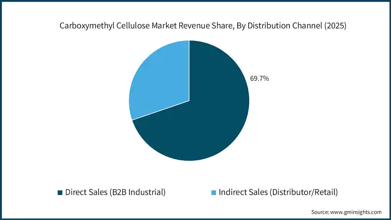 Carboxymethyl Cellulose Market Revenue Share, By Distribution Channel (2025)