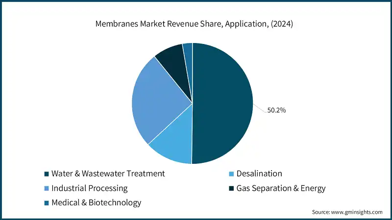 Participacion de Ingresos del Mercado de Membranas, Aplicacion, (2024)