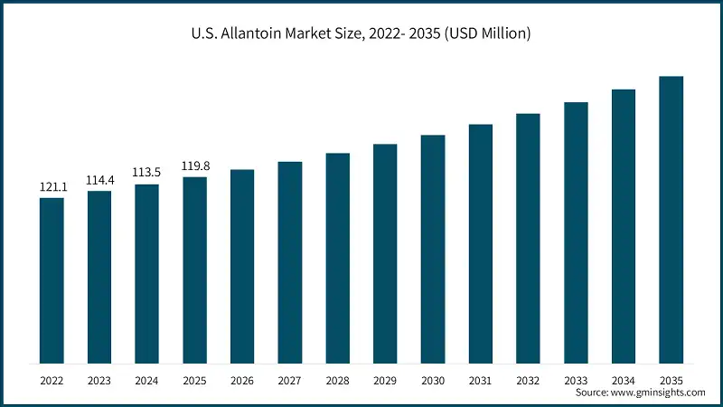 U.S. Allantoin Market Size, 2022- 2035 (USD Million)