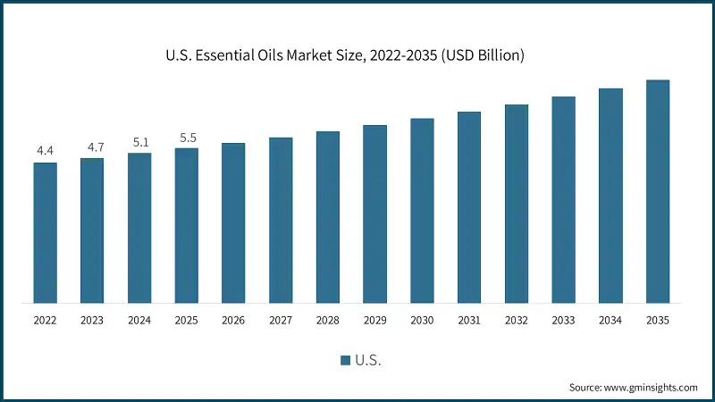 U.S. Essential Oils Market Size, 2022-2035 (USD Billion)