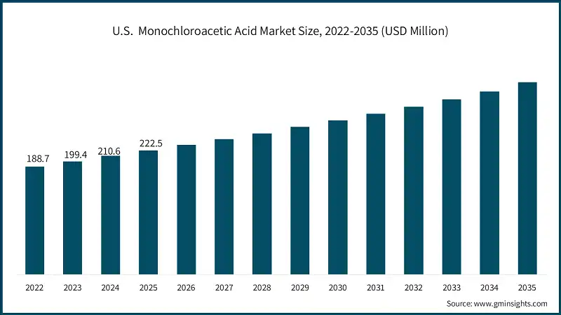 U.S.  Monochloroacetic Acid Market Size, 2022-2035 (USD Million)