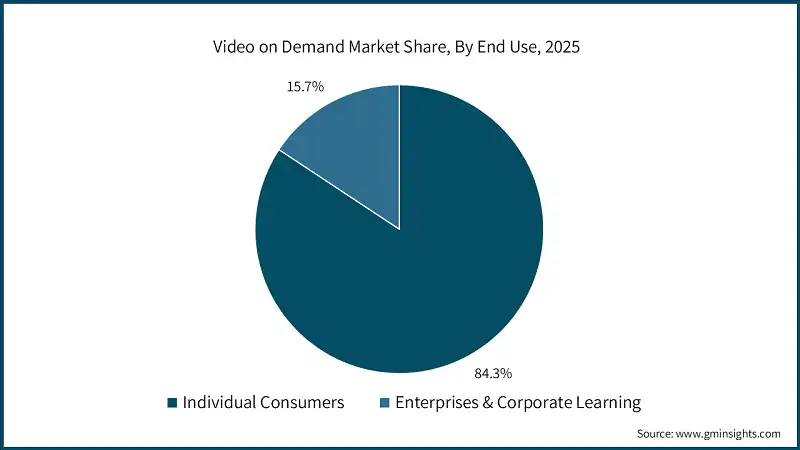Video on Demand Market Share, By End Use, 2025